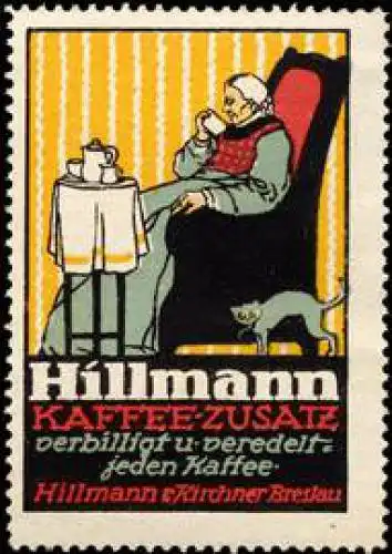 Oma mit Katze - Hillmann Kaffee-Zusatz