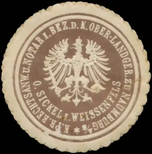 Otto Sickel in Weissenfels K.Pr. Rechtsanwalt & Notar