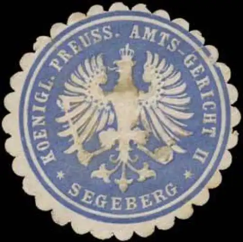 Koenigl. Preuss. Amts-Gericht II Segeberg