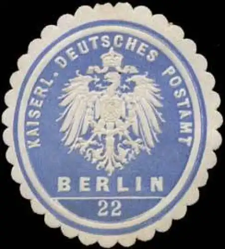 Kaiserl. Deutsches Postamt Berlin 22