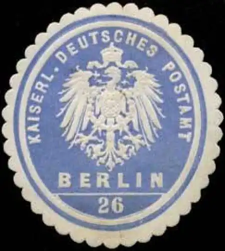 Kaiserl. Deutsches Postamt Berlin 26