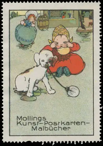 Kinder spielen mit Hund