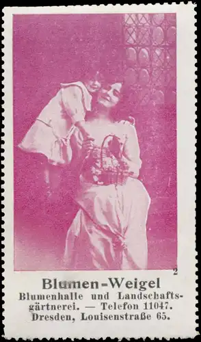 Mutter mit Kind und Blumenkorb