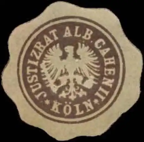 Justizrat Alb. Cahen II. in KÃ¶ln