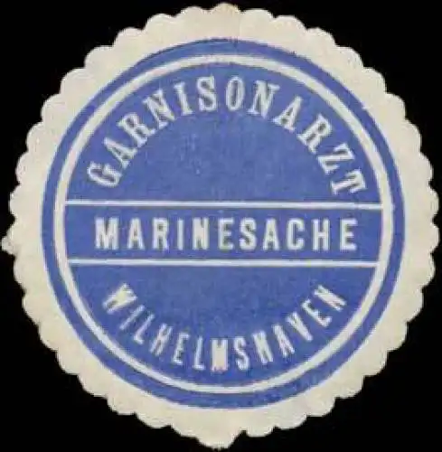 Marinesache Garnisonarzt Wilhelmshaven