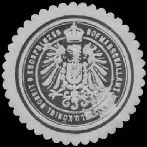 Hofmarschallamt S. Kaiserl. Und KÃ¶nigl. Hoheit des Kronprinzen