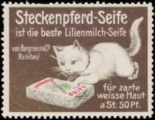 Katze mit Steckenpferd-Seife