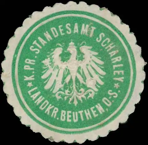 K.Pr. Standesamt Scharley Landkreis Beuthen Oberschlesien