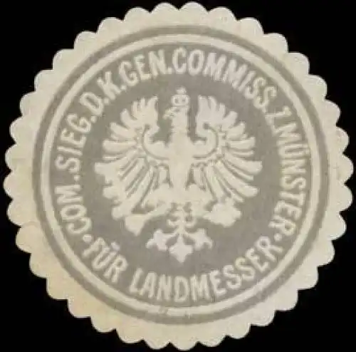 Commissions Siegel der K. General Commission zu MÃ¼nster fÃ¼r Landmesser