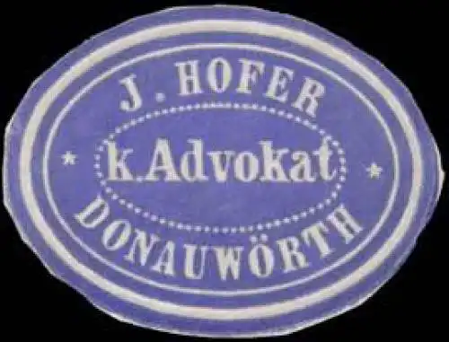J. Hofer k. Advokat