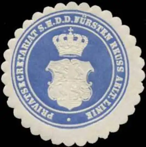 Privatsecretariat S.H. d.D. FÃ¼rsten Reuss aeltere Linie