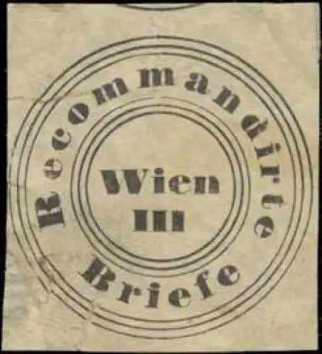 Recommandirte Briefe Wien III