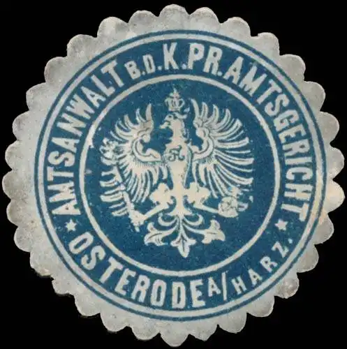 Amtsanwalt b. d. K. Pr. Amtsgericht Osterode am Harz