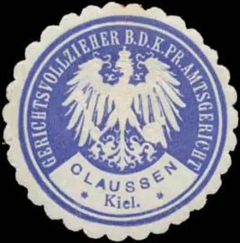 Claussen Gerichtsvollzieher b.d. K.Pr. Amtsgericht Kiel