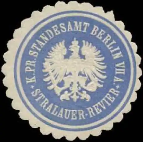 K.Pr. Standesamt Berlin VII A. Stralauer-Revier