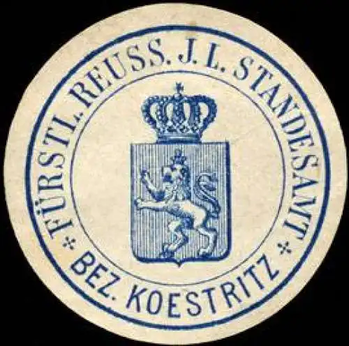 F. Reuss. J. L. Standesamt-Bezirk Koestritz