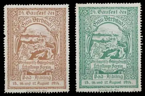 Bad Aibling Gaufest 1914 Sammlung Reklamemarken