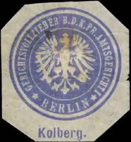 Kolberg Gerichtsvollzieher b.d. K.Pr. Amtsgericht I Berlin