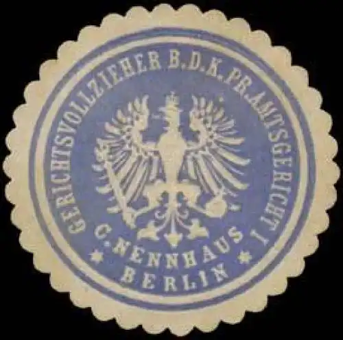 C. Nennhaus Gerichtsvollzieher b.d. K.Pr. Amtsgericht I Berlin