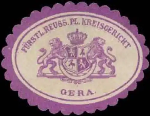 F. Reuss Pl. Kreisgericht Gera