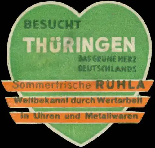 Sommerfrische Ruhla weltbekannt durch Wertarbeit in Uhren und Metallwaren