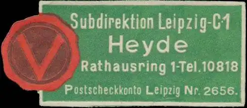 Heyde Versicherung Subdirektion Leipzig C 1