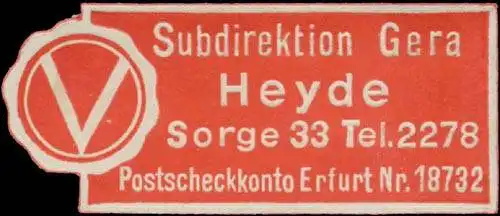 Heyde Versicherung Subdirektion Gera
