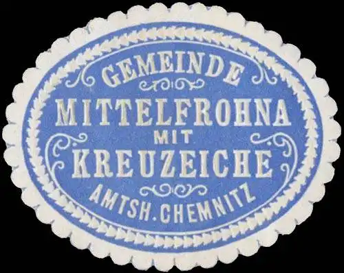 Gemeinde Mittelfrohna mit Kreuzeiche