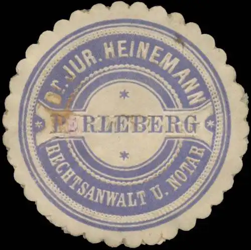 Rechtsanwalt und Notar Dr. jur. Heinemann Perleberg