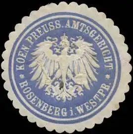 K.Pr. Amtsgericht Rosenberg in Westpreußen