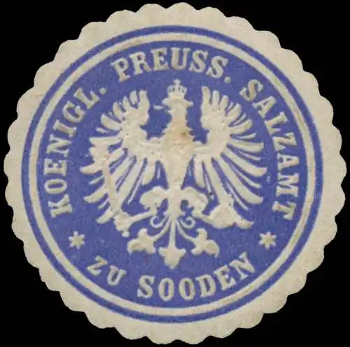 K.Pr. Salzamt zu Sooden