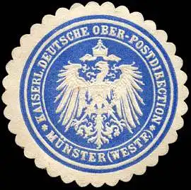 Kaiserliche Deutsche Ober - Postdirection - MÃ¼nster (Westf.)