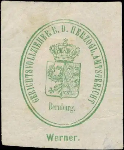 Gerichtsvollzieher Werner b.d. H. Amtsgericht Bernburg