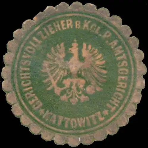 Gerichtsvollzieher b.d. K.Pr. Amtsgericht Kattowitz/Schlesien