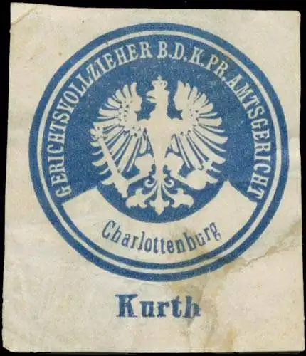 Kurth Gerichtsvollzieher b.d. K.Pr. Amtsgericht Charlottenburg