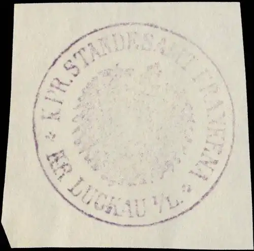 K.Pr. Standesamt Frankena Kreis Luckau/Lausitz