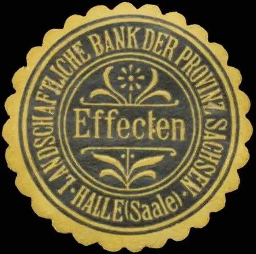 Effecten Landwirtschaftliche Bank der Provinz Sachsen