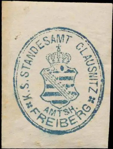 K.S. Standesamt Clausnitz Amtsh. Freiberg