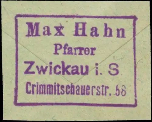 Pfarrer Max Hahn