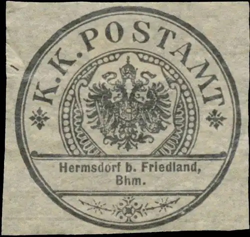 K.K. Postamt Hermsdorf bei Friedland/BÃ¶hmen