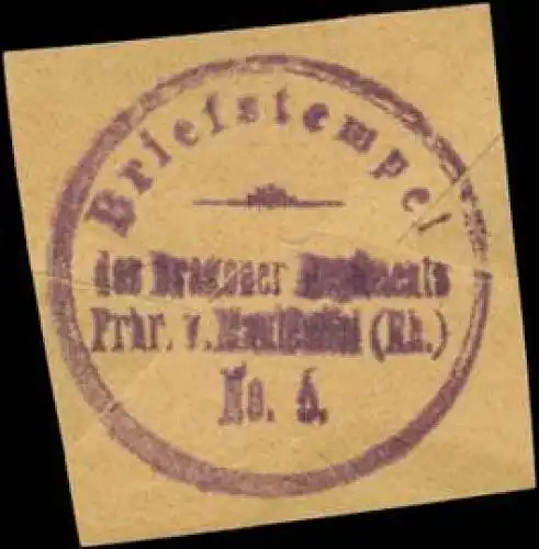 Briefstempel Dragoner-Regiment &#34;Freiherr von Manteuffel&#34; (Rheinisches) Nr. 5