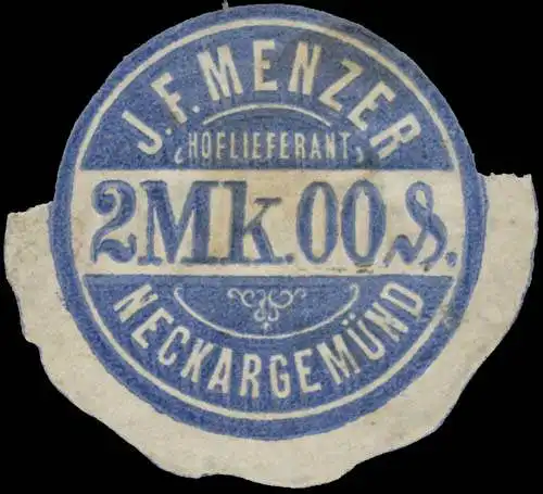 Hoflieferant J.F. Menzer