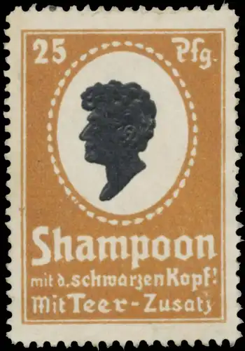 Shampoon mit dem schwarzen Kopf