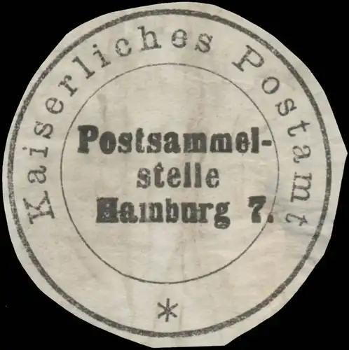 K. Postamt Postammelstelle Hamburg 7