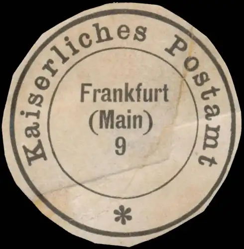 K. Postamt Frankfurt/Main 9