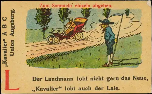 Der Landmann lobt nicht gern das Neue, Kavalier lobt auch der Laie