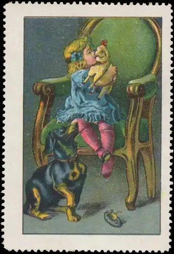 Kind mit Hund und Spielzeug Schaf