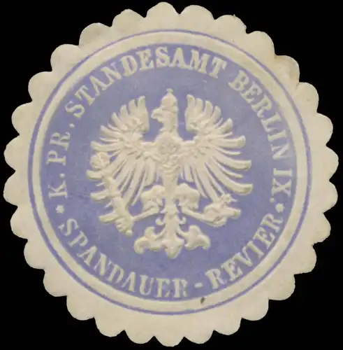 K.Pr. Standesamt Berlin IX. Spandauer-Revier