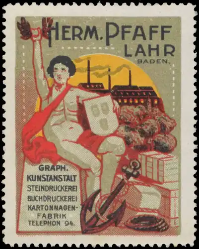 Fabrikansicht Graphische Kunstanstalt & Kartonnagenfabrik