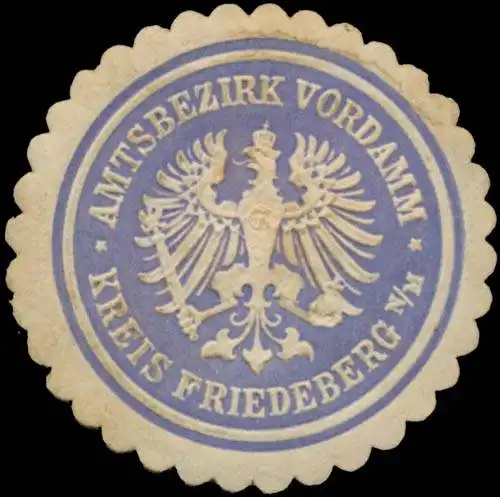 Amtsbezirk Vordamm Kreis Friedeberg/Neumark